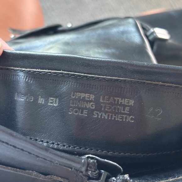 Italian Leather Biker Boots — Size 42 - Picture 3 of 7